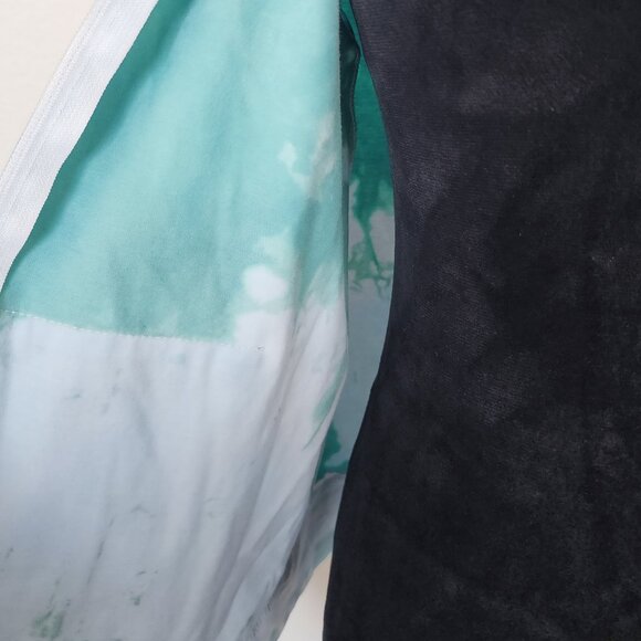 Akasha Sun Hand-Dyed Tie Dye Teal & White Zip Up Track Jacket - Picture 8 of 9